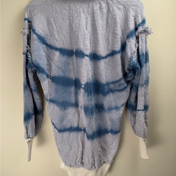 Free People Women’s Extra Small Sunrise Polo Henley Pullover Sweater Tie Dye - Picture 5 of 14